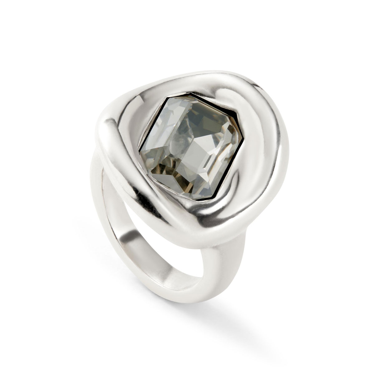 Кольцо Ser Valiente с серым кристаллом, с серебром