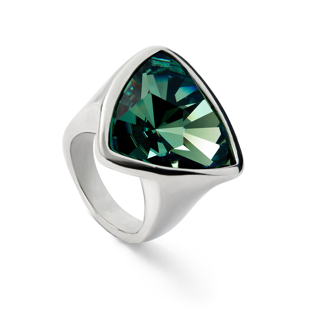 Кольцо Ser Camaleonica с зеленым кристаллом, с серебром