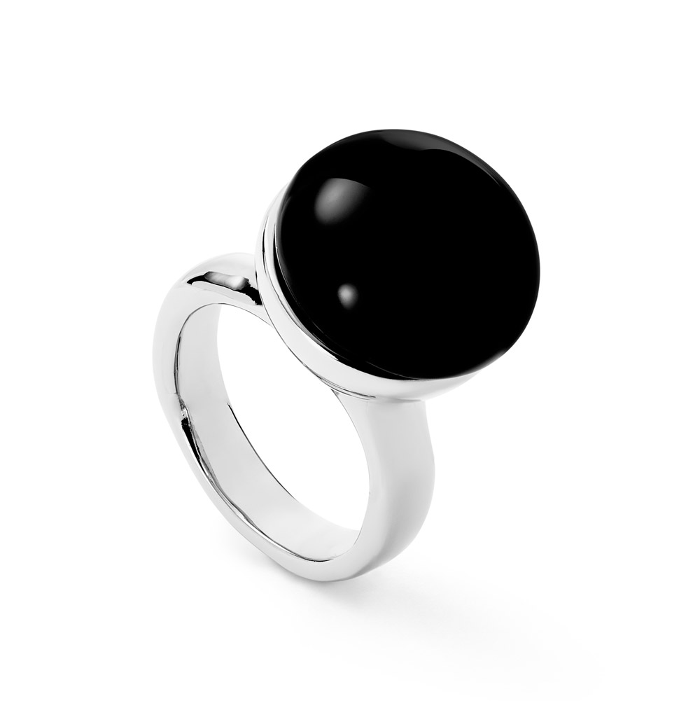 Кольцо Ser Fascinante с черным муранским стеклом, с серебром