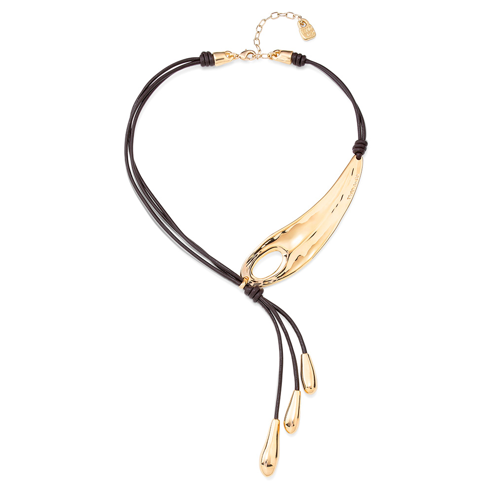 Ожерелье Big leaf с золотом