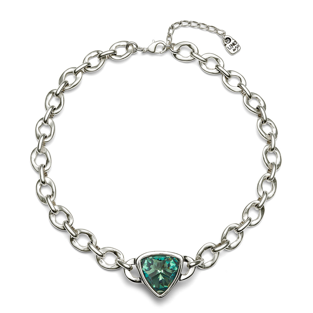 Ожерелье Ser Camaleonica с зеленым кристаллом, с серебром
