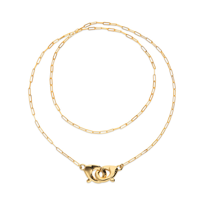 Двойное ожерелье карабин Ser Inseparable, с золотом