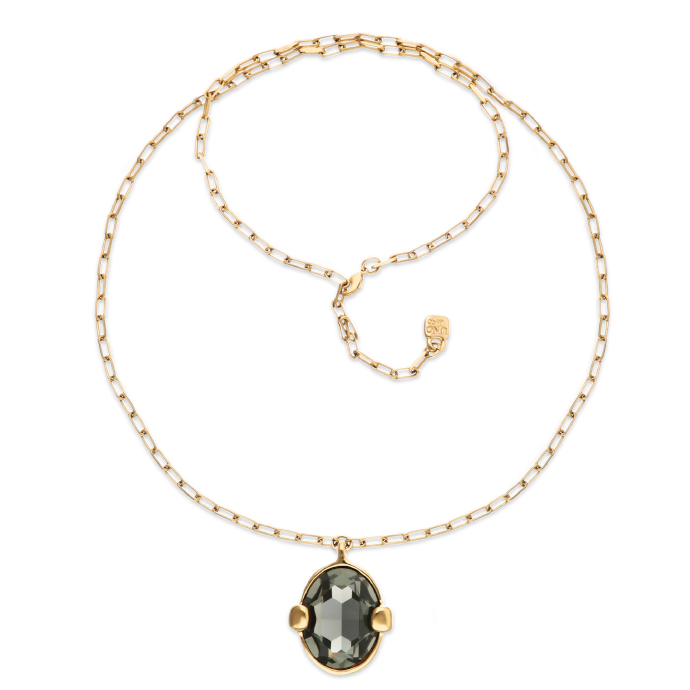 Ожерелье Ser Deslumbrante с серым кристаллом, с золотом