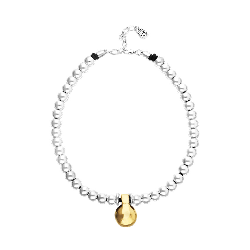 Биколорное колье Приземление Gravity, с серебром и золотом