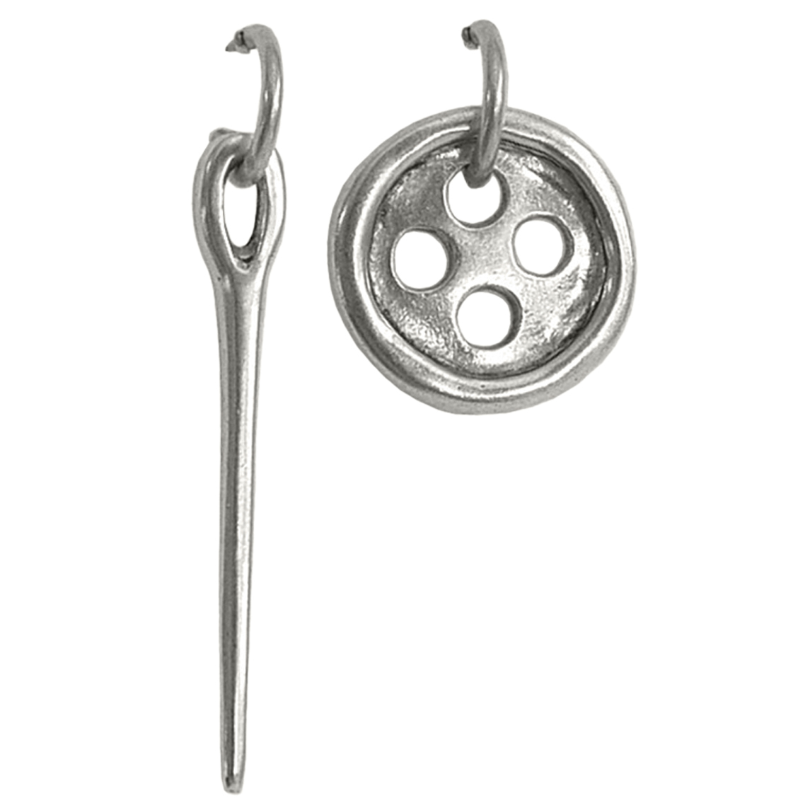 Серьги Needle and button с серебром