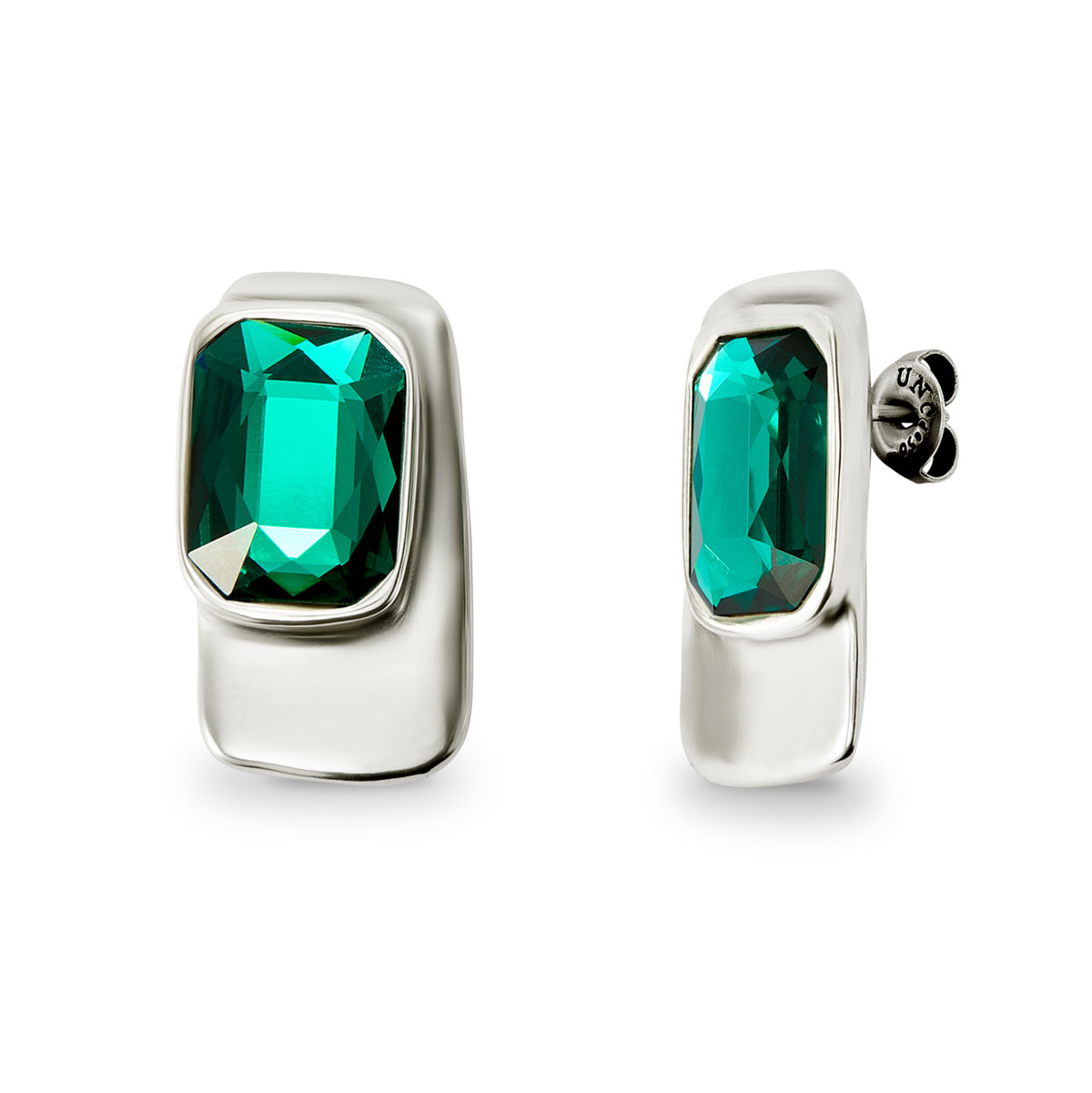 Серьги Ser Magnetica с зелеными кристаллами, с серебром