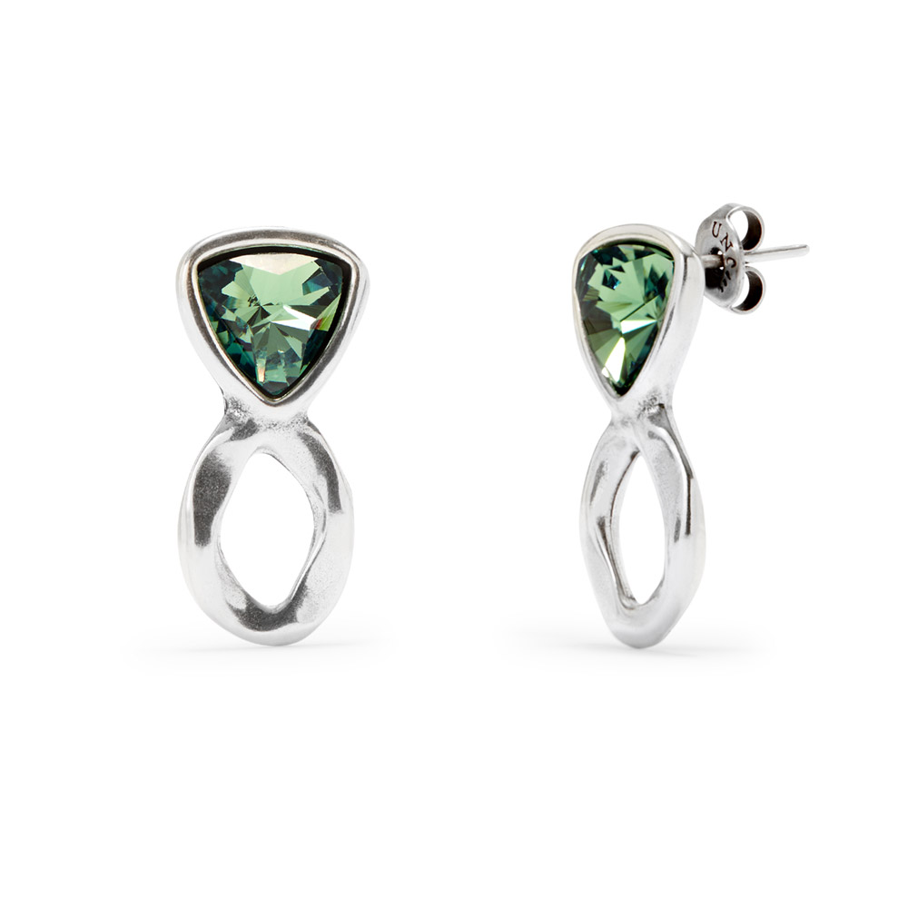 Серьги Ser Camaleonica с зелеными кристаллами, с серебром