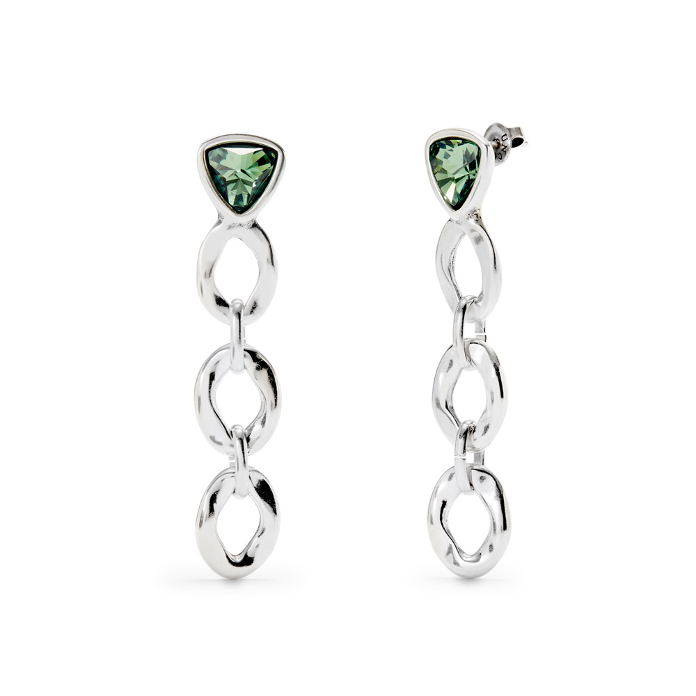 Серьги Ser Camaleonica с зелеными кристаллами, с серебром