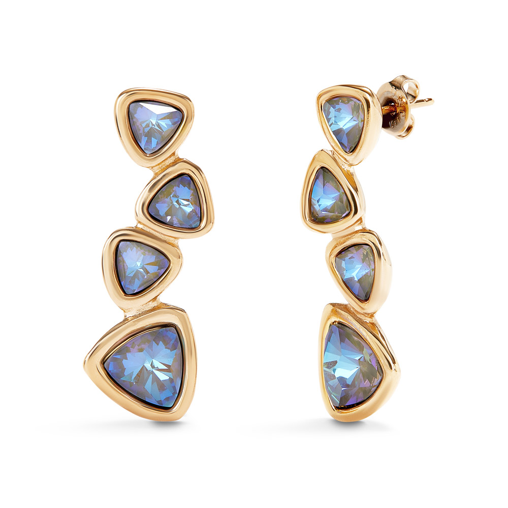 Серьги Ser Camaleonica с кристаллами-хамелеонами, с золотом