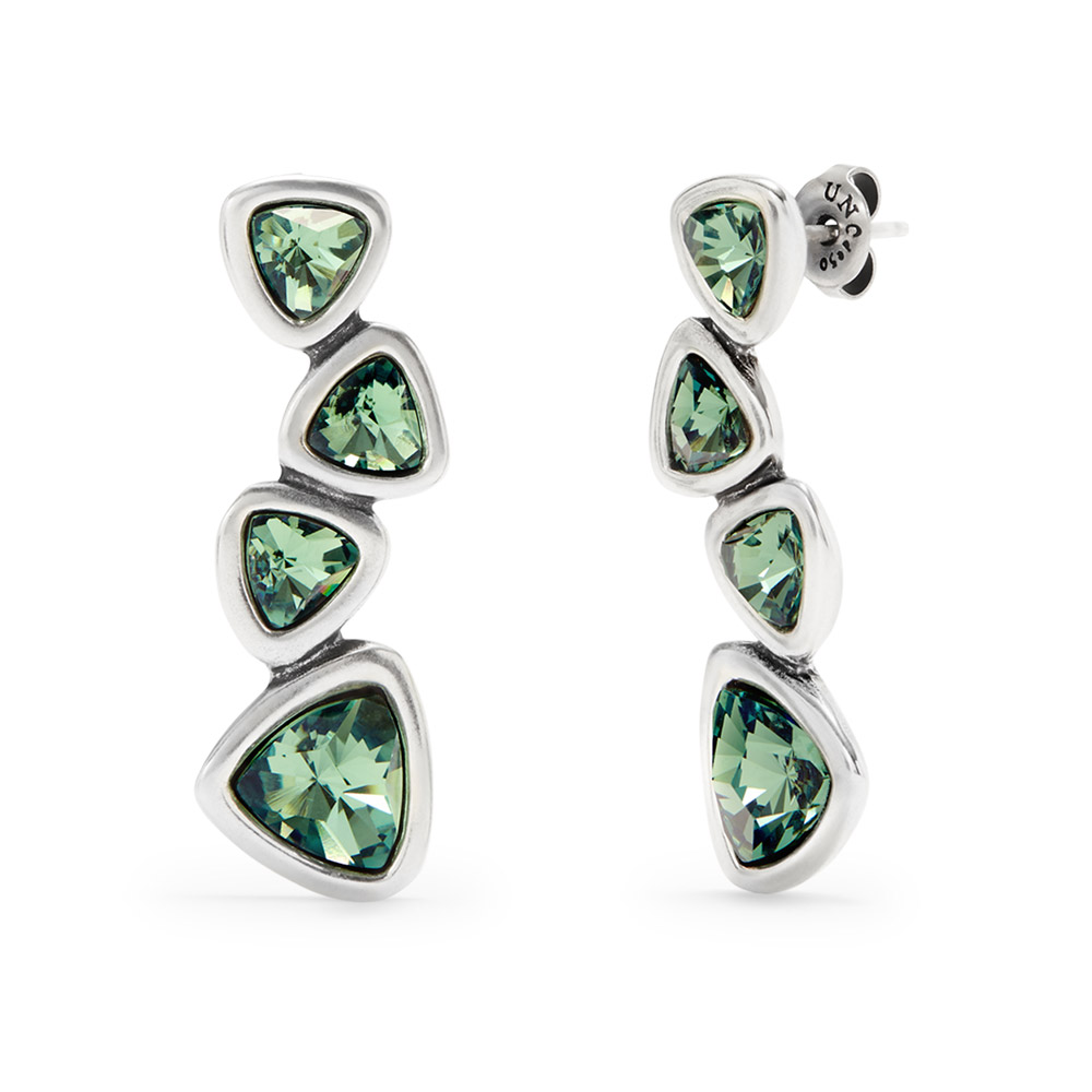 Серьги Ser Camaleonica с зелеными кристаллами, с серебром