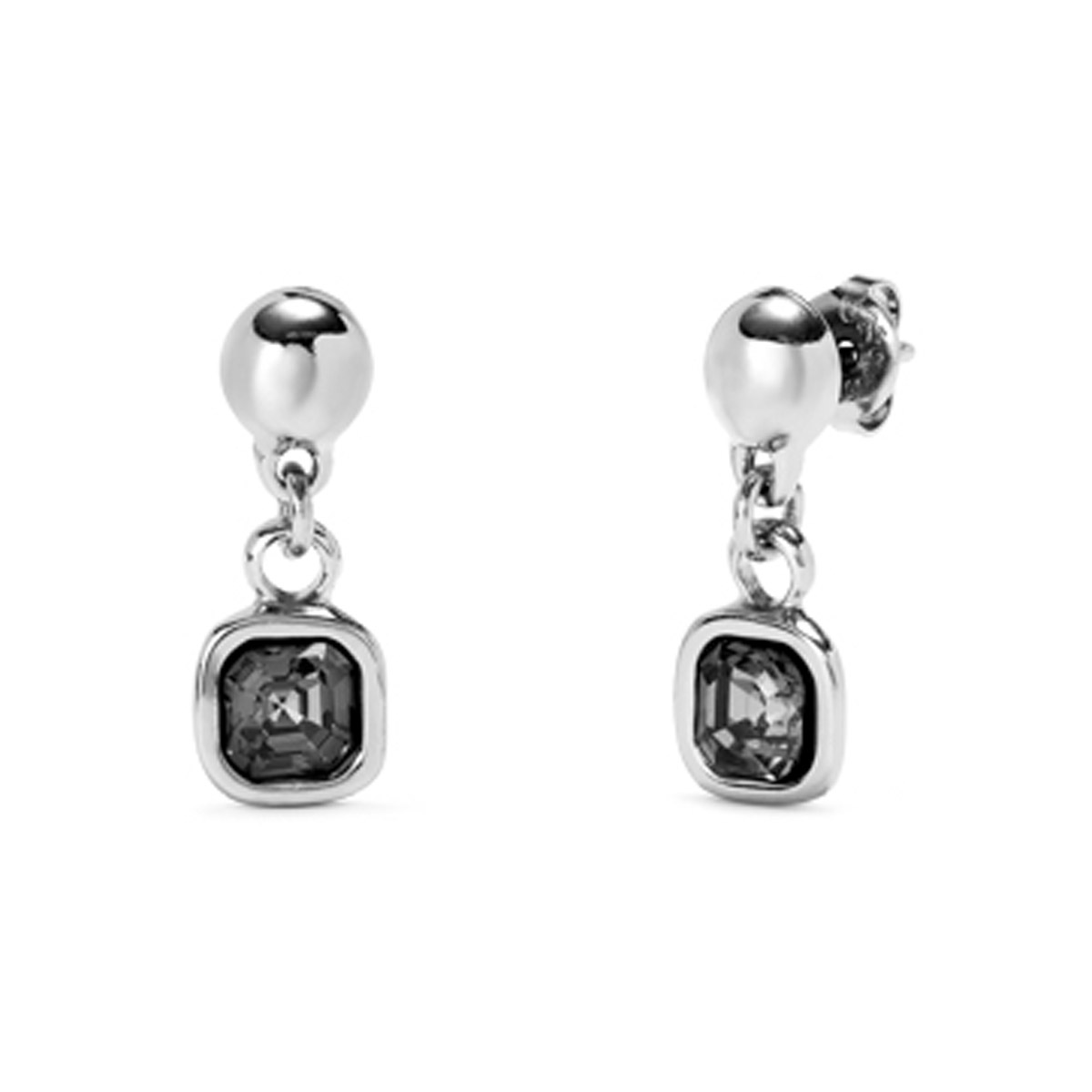 Серьги Ser Expresiva с черным кристаллом, с серебром