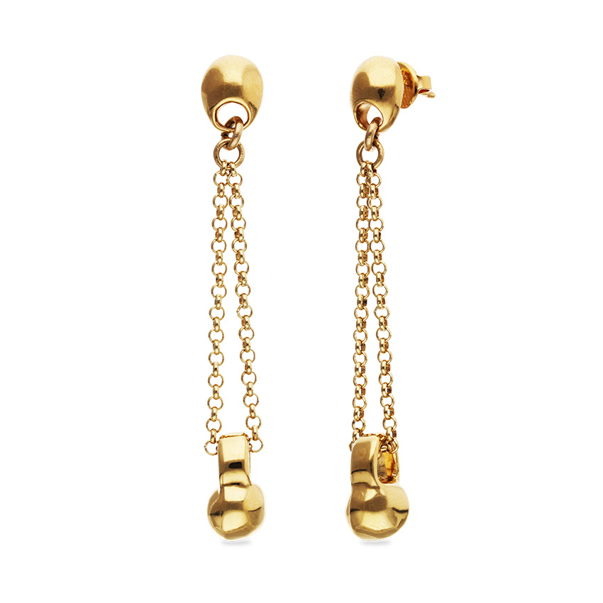 Серьги Точка притяжения Gravity, с золотом