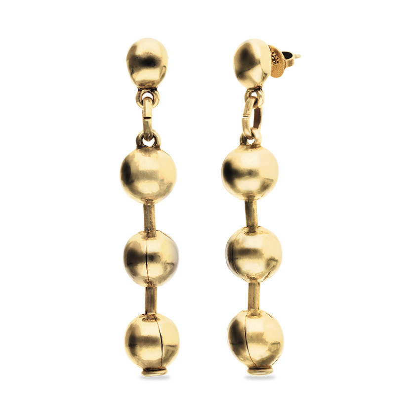 Серьги Многоточие Beat, с золотом