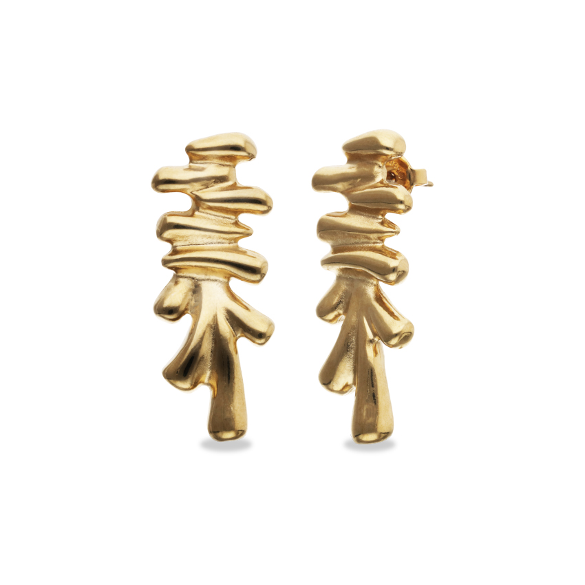 Серьги Лоза ROOTS, с золотом