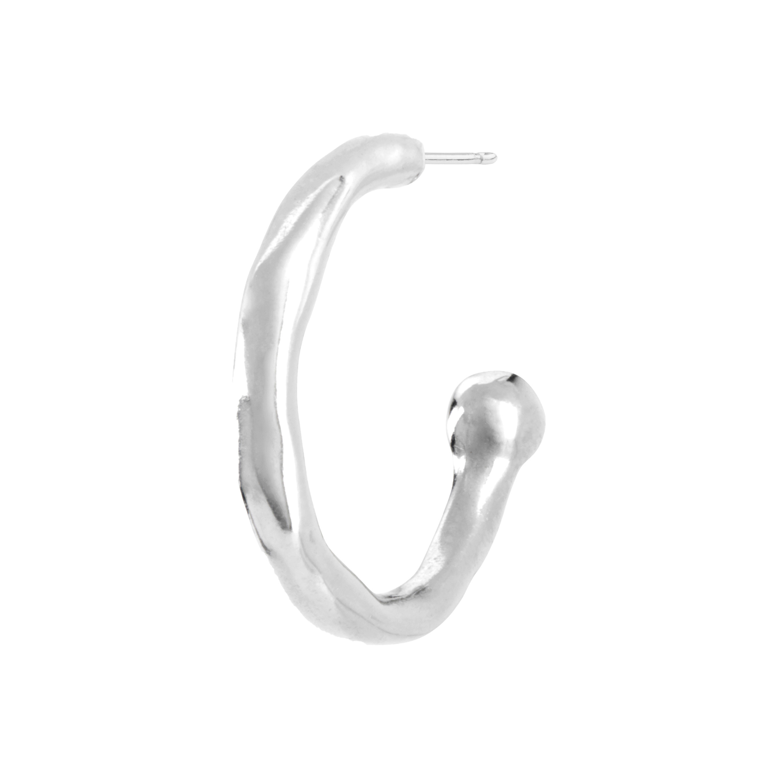 Моносерьга Hula Hoop с серебром