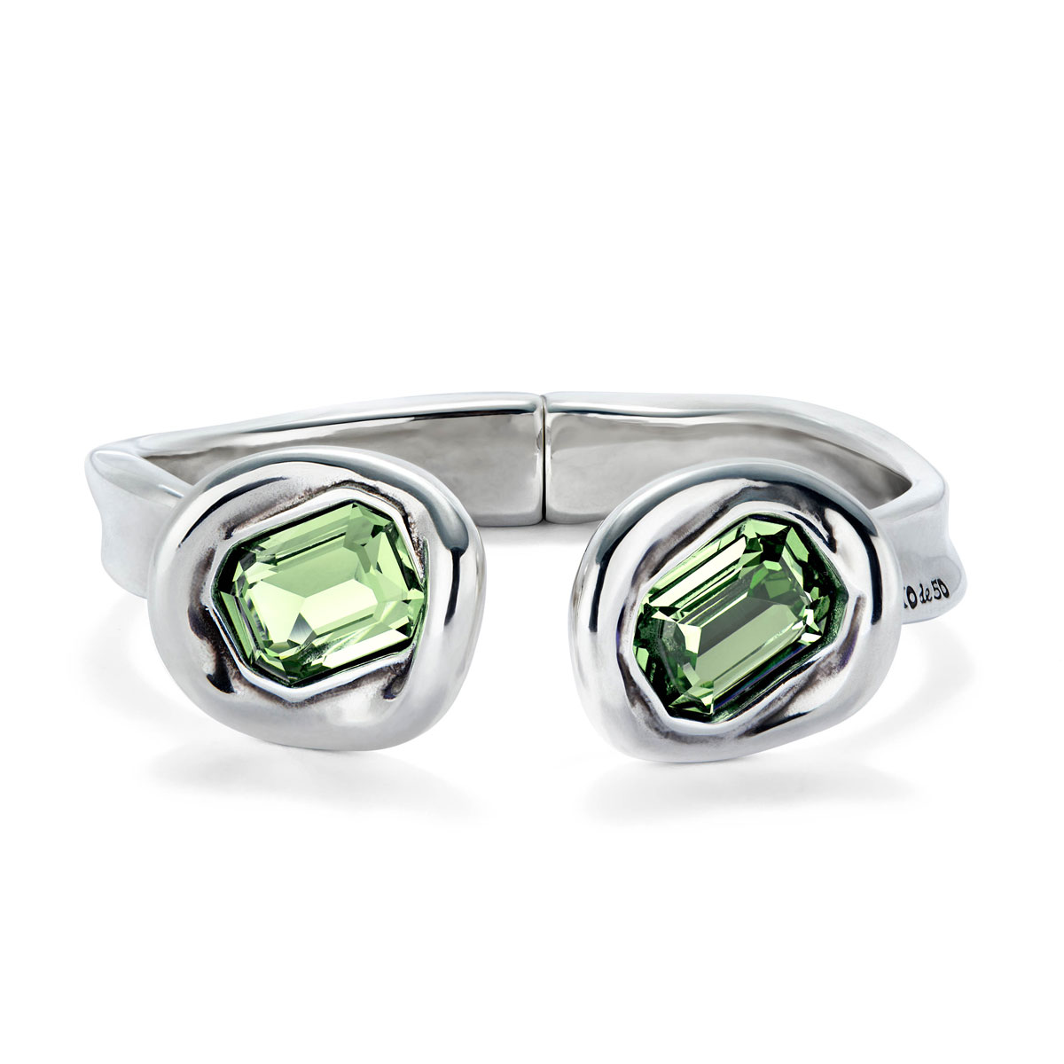 Браслет Ser Valiente со светло-зеленым кристаллом, с серебром