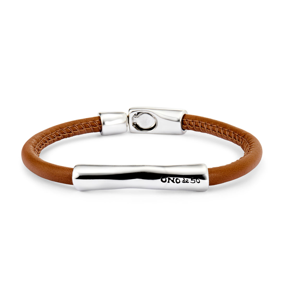 Коричневый кожаный браслет Ser Natural, с серебром