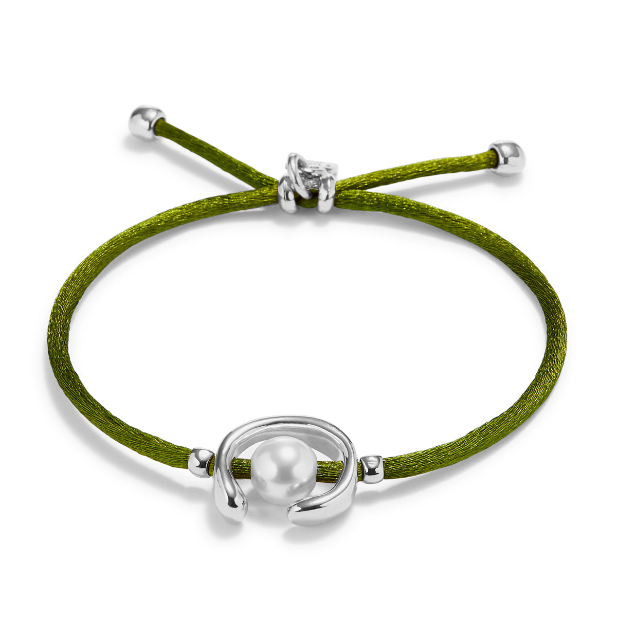 Браслет Ser Diferente, тёмно-зелёный, с серебром