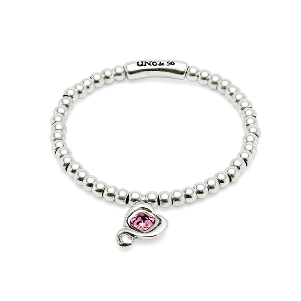 Браслет Ser Expresiva с розовым кристаллом, с серебром