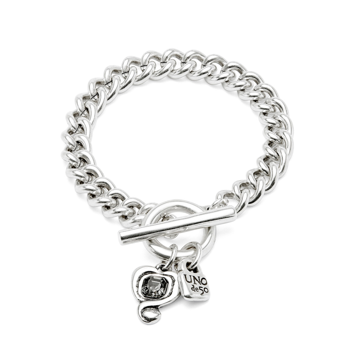 Браслет Ser Expresiva с черным кристаллом, с серебром