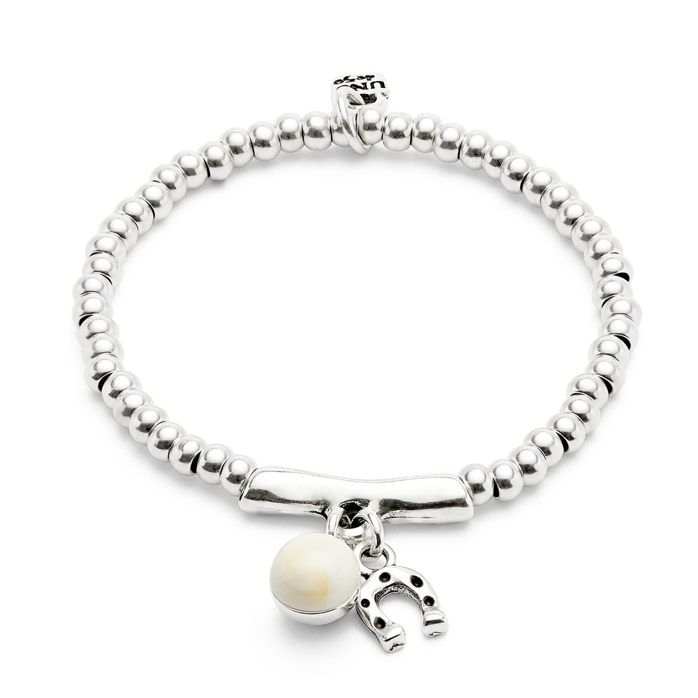 Браслет Ser Fascinante с белым муранским стеклом, с серебром
