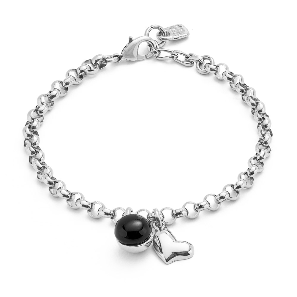 Браслет Ser Fascinante с черным муранским стеклом, с серебром
