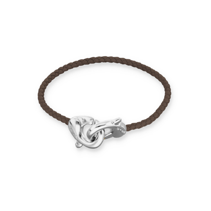 Браслет Ser Inseparable, коричневый, с серебром