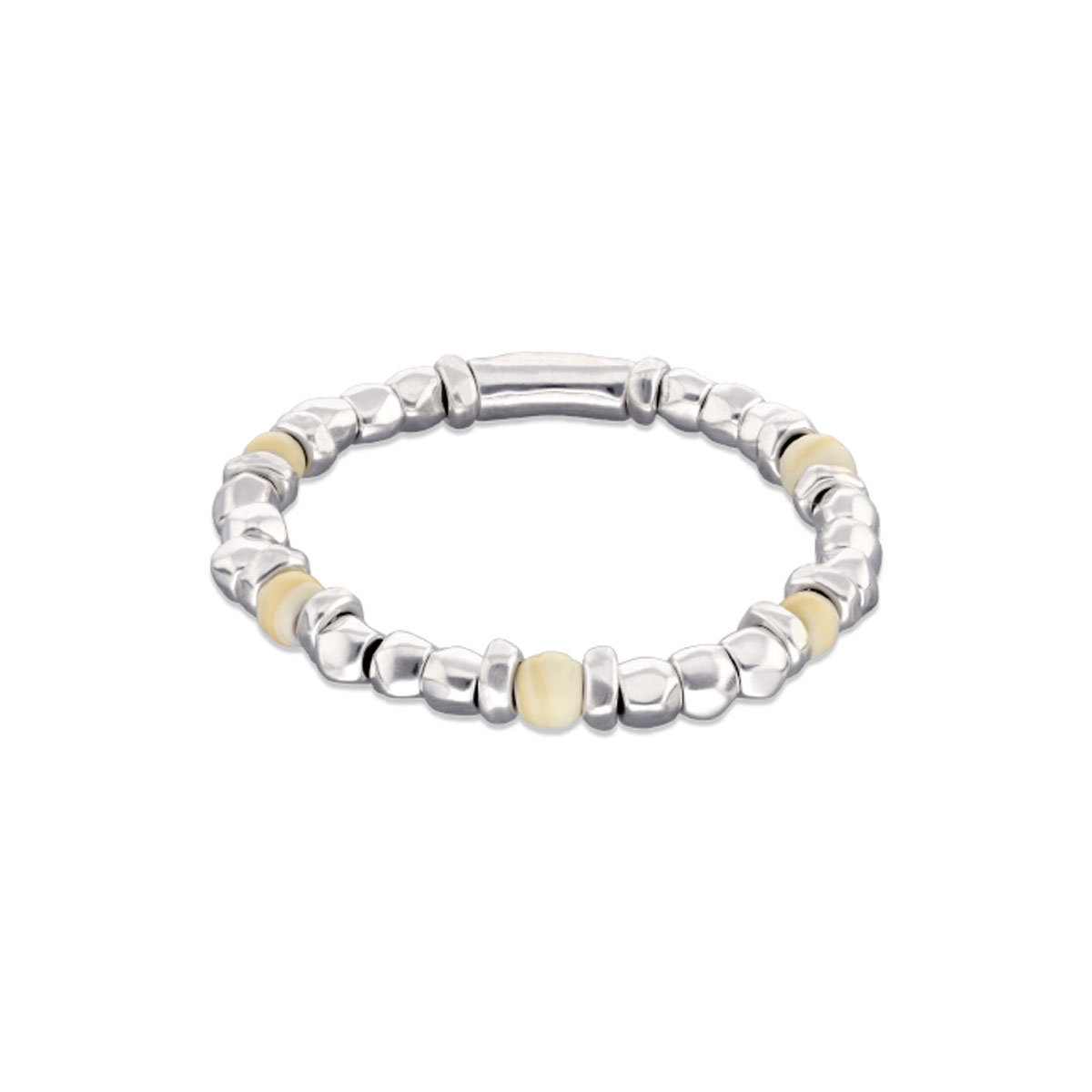 Браслет Ser Imparable с кремовым муранским стеклом, с серебром