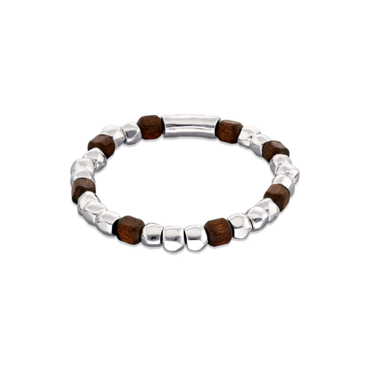 Браслет Ser Imparable с коричневым деревом, с серебром