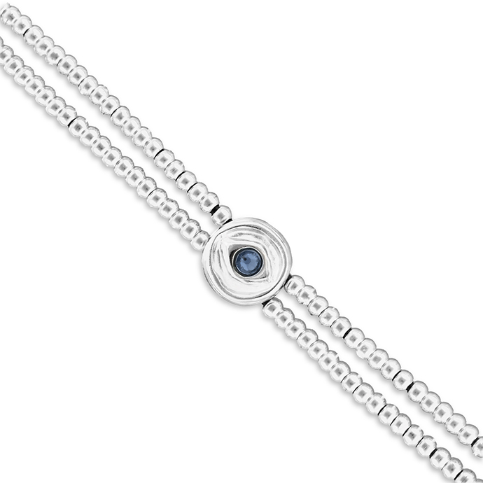 Браслет глаз Ser Intuitiva с голубым кристаллом, с серебром