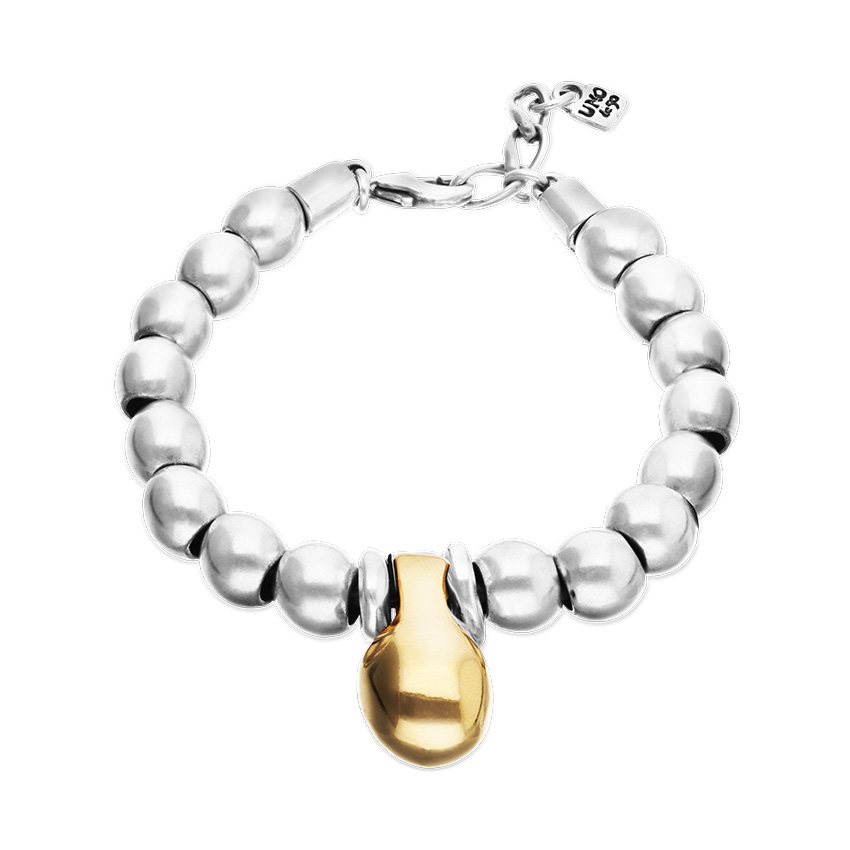 Биколорный браслет Приземление Gravity, с серебром и золотом